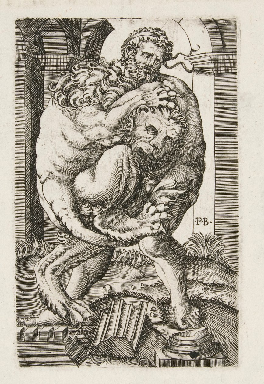 Ercole e il leone di Nemea da Monogrammist B
