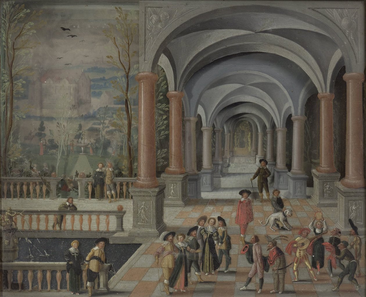 Riunione festiva e figure della Commedia dell