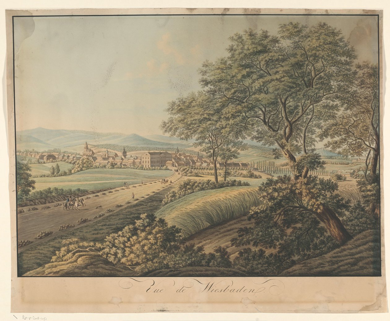 Veduta di Wiesbaden da Monogrammist DS (graveur)