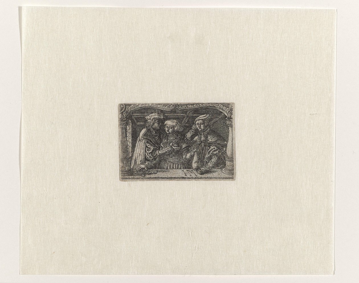 Giovane donna con due ricchi amanti da Monogrammist H.M.