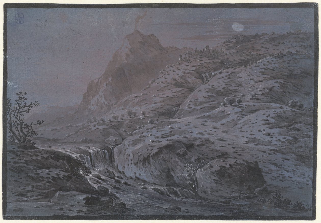 Paesaggio vulcanico al chiaro di luna da Monogrammist IAR of IAP