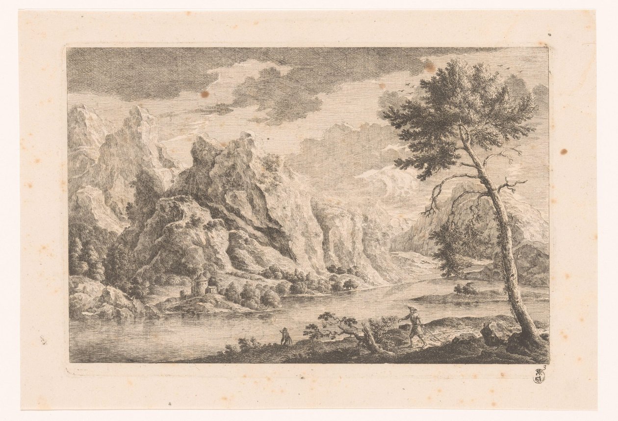 Paesaggio montano con fiume da Monogrammist MEG