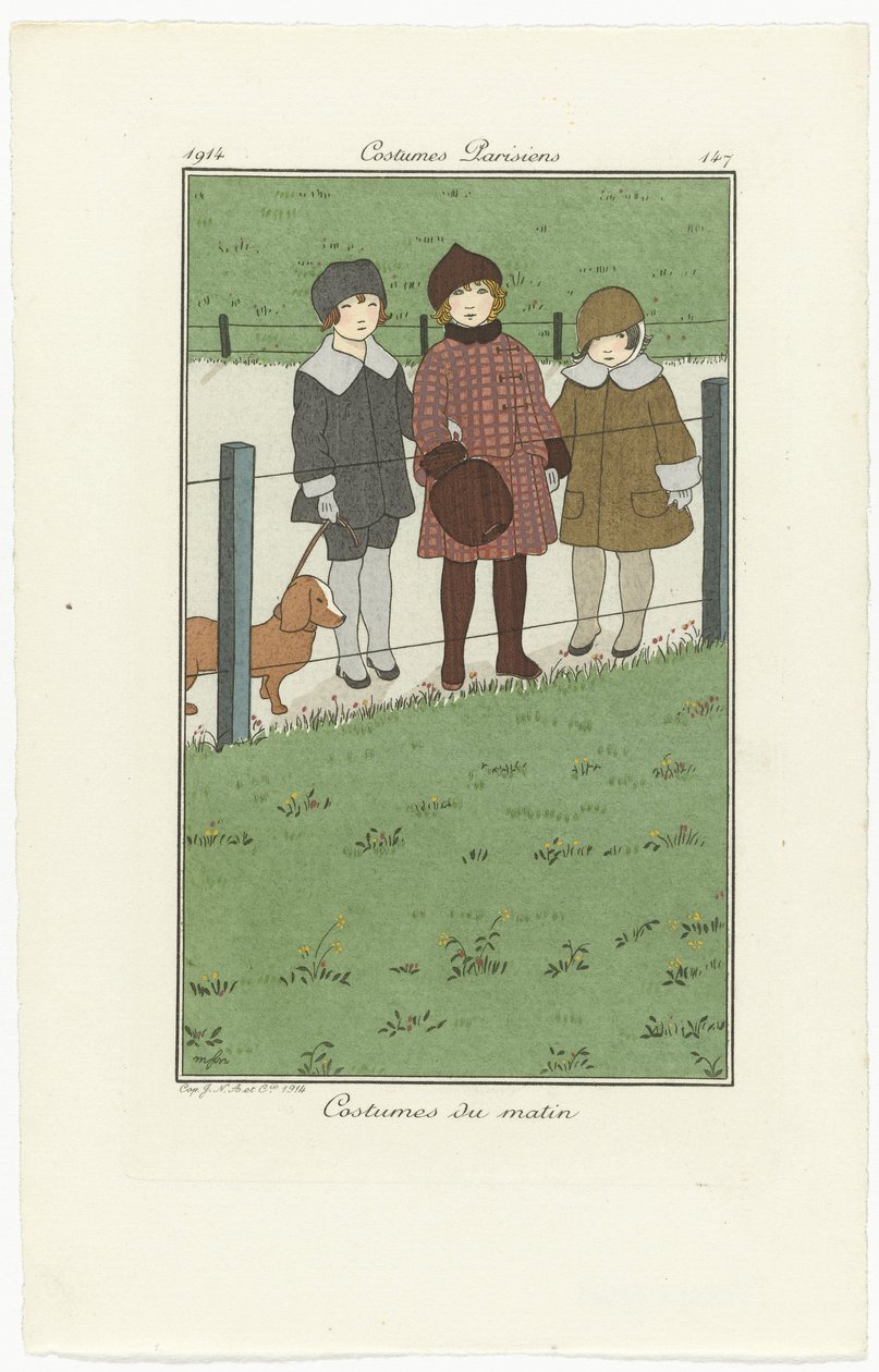 Journal des Dames et des Modes, Costumi Parigini, 1914, No. 147: Costumi del mattino da Monogrammist MFN