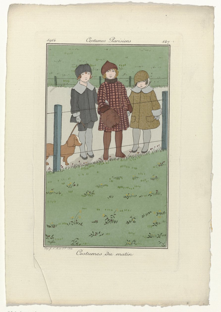 Journal des Dames et des Modes, Costumes Parisiens, 1914, No. 147 : Costumes du matin da Monogrammist MFN