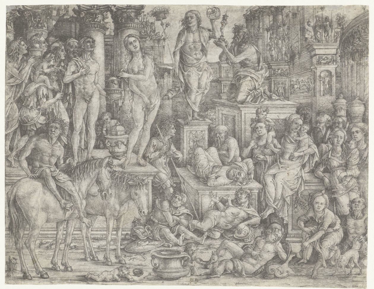 Allegoria del trionfo della luna (Luna) da Monogrammist PP (graveur)