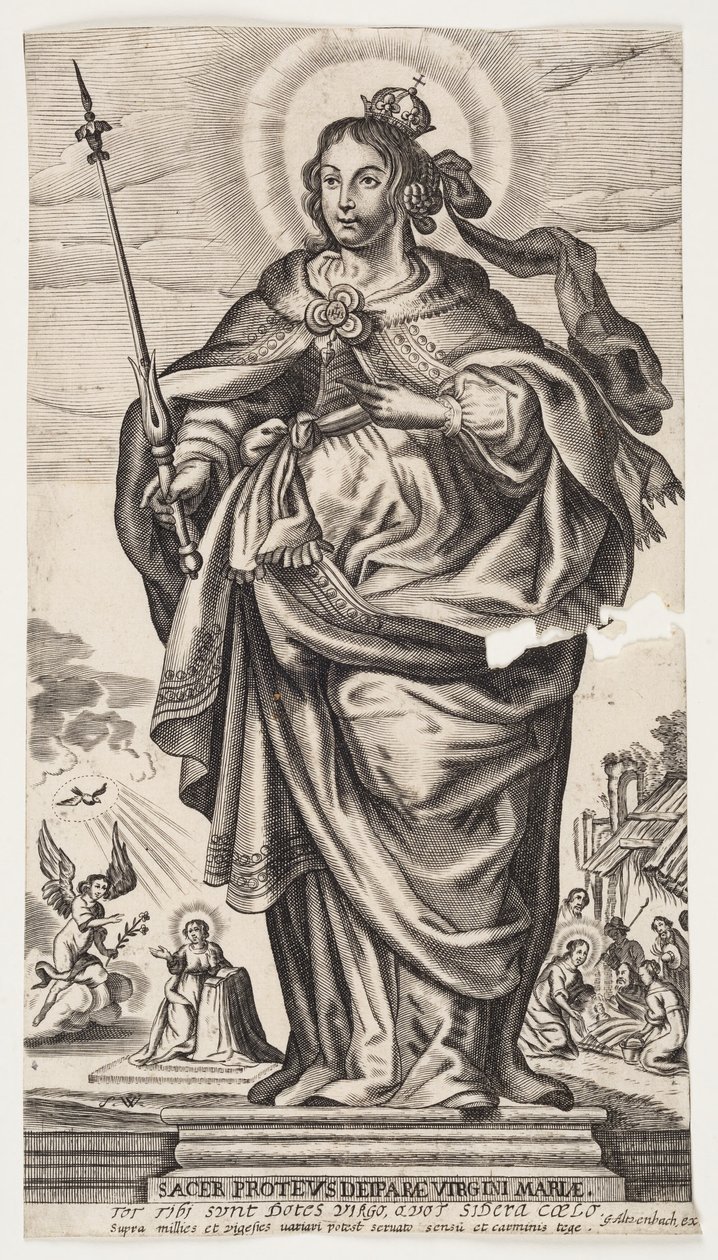 Vergine Maria con corona e scettro da Monogrammist s.W.