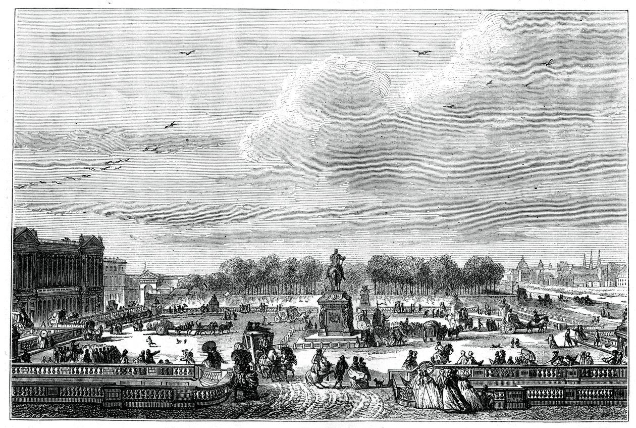 I giardini di un palazzo francese del re Luigi XV, 1763, 1885 da Moreau