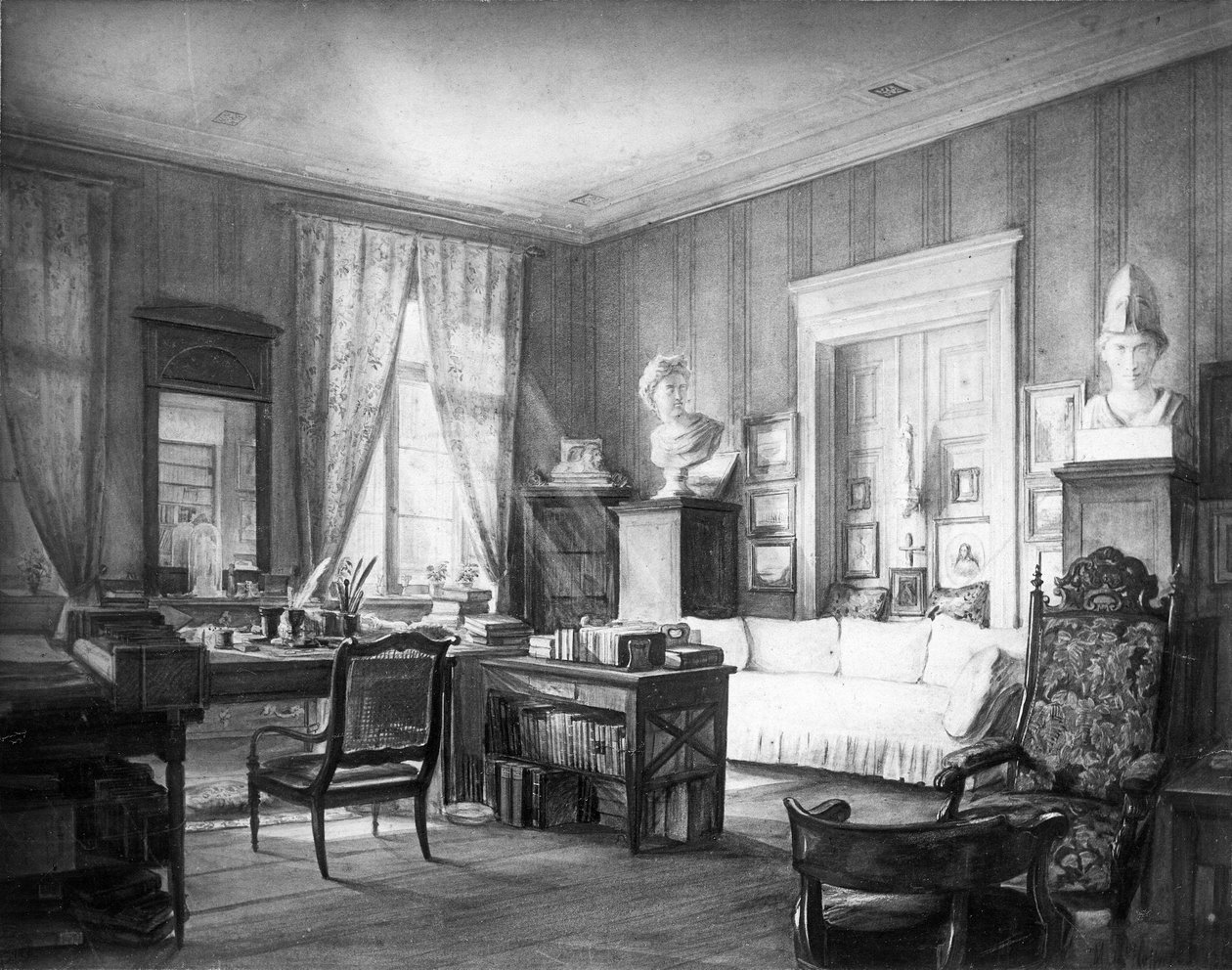 Lo studio di Wilhelm Grimm in Linkstraße n. 7 a Berlino da Moritz Hoffmann