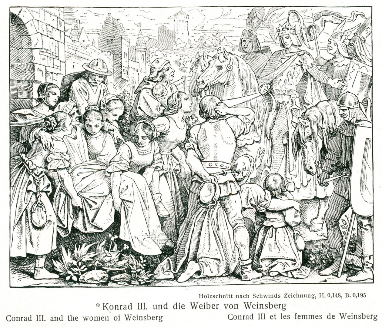 Corrado III e le donne di Weinsberg da Moritz Ludwig von Schwind