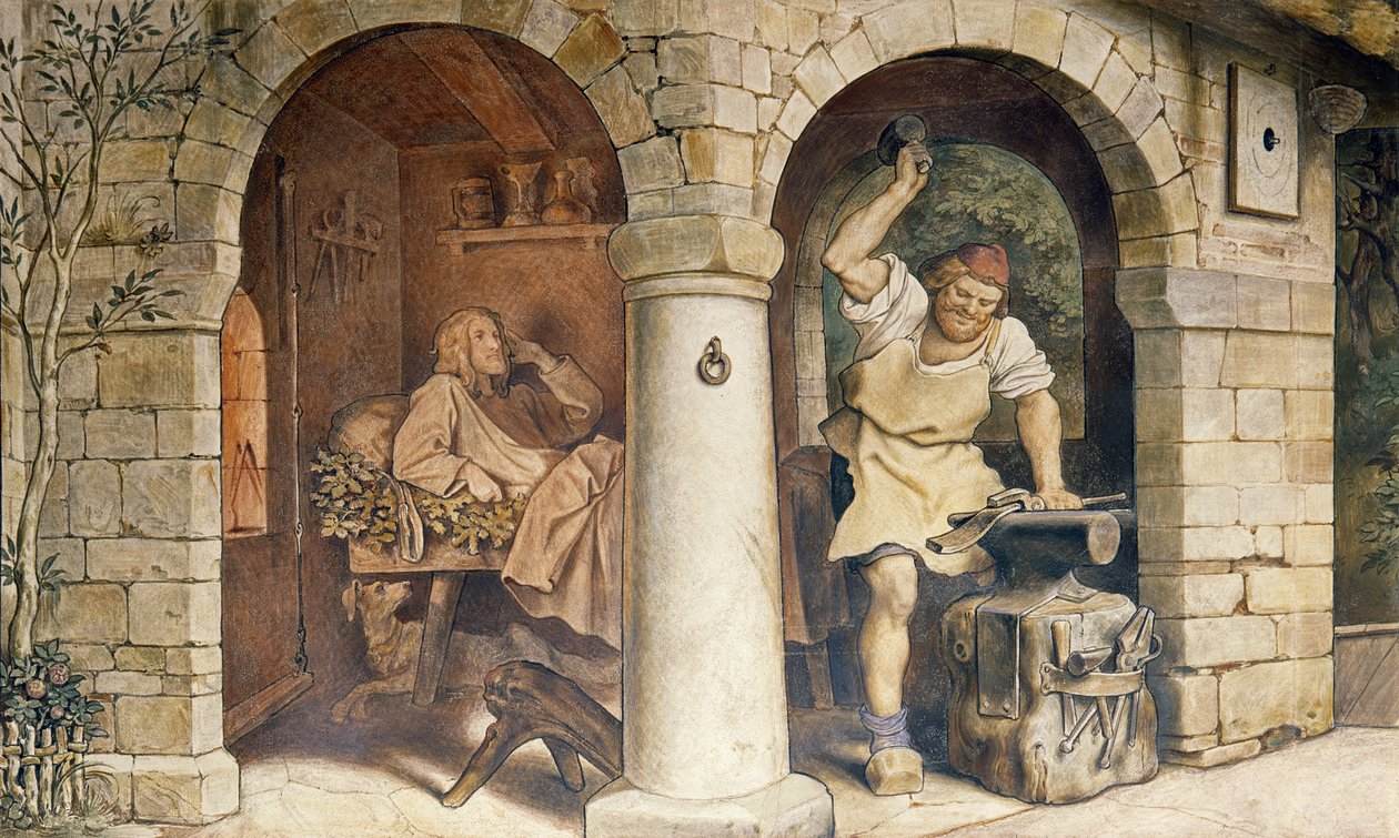 Il fabbro di Ruhla, c.1854 (dettaglio) da Moritz Ludwig von Schwind