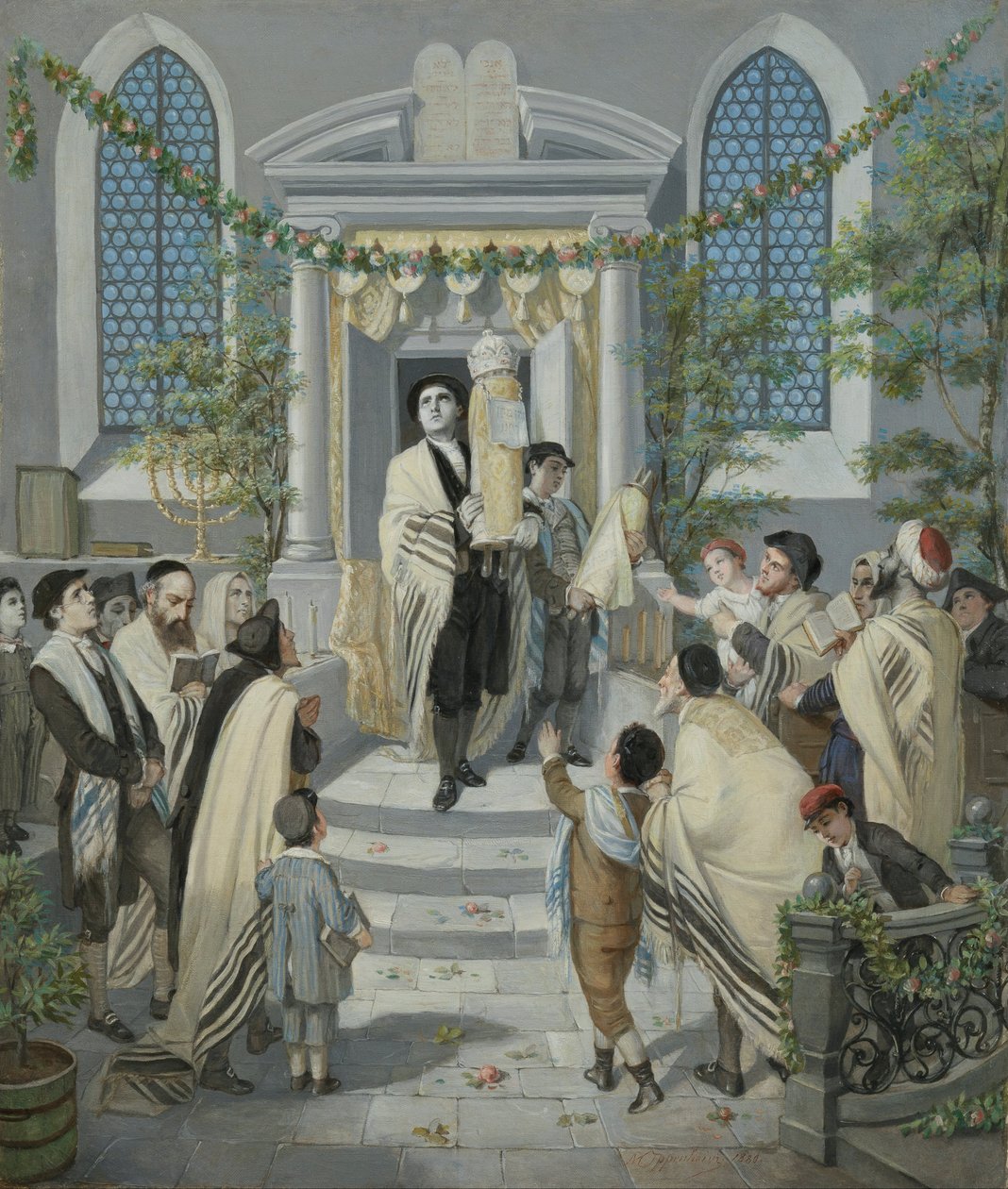 Shavuot (Pentecoste) (Festa delle Settimane o Pentecoste) da Moritz Daniel Oppenheim