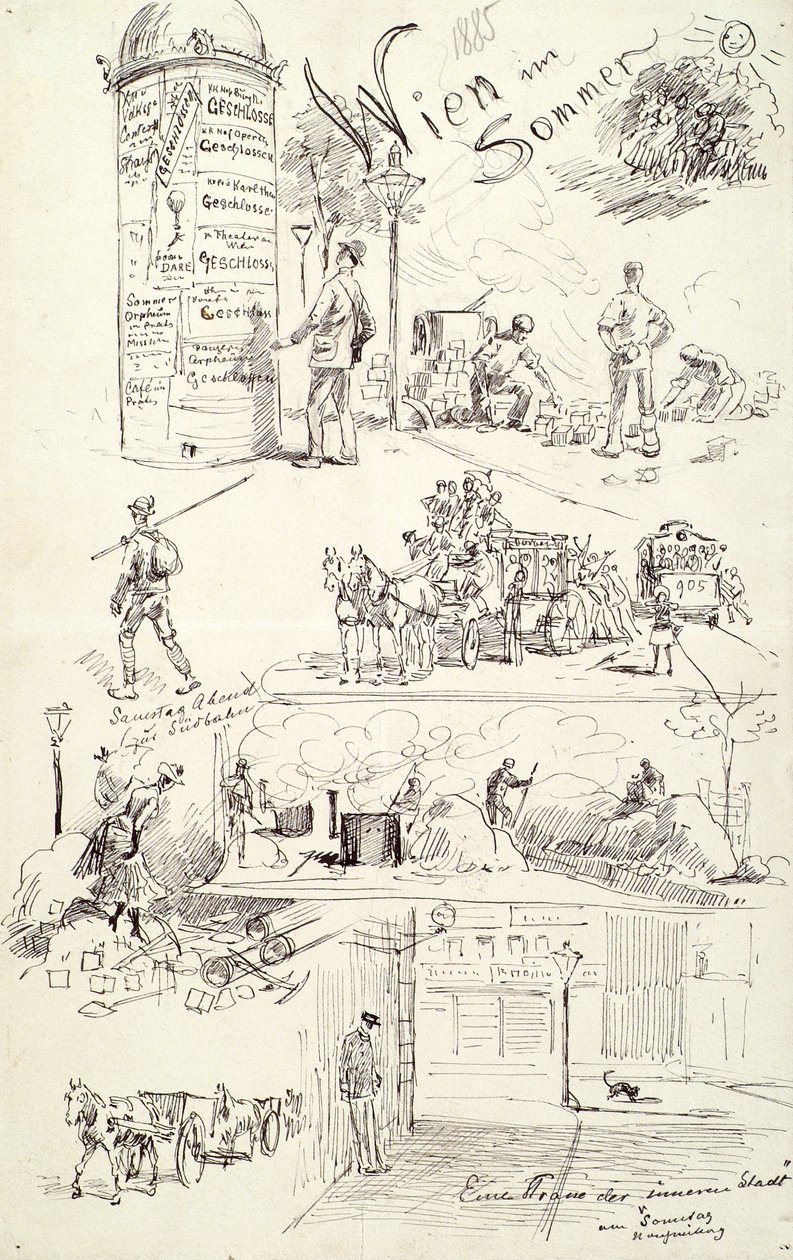 Tipi viennesi 1885 (Vienna in estate) da Moritz Ledeli