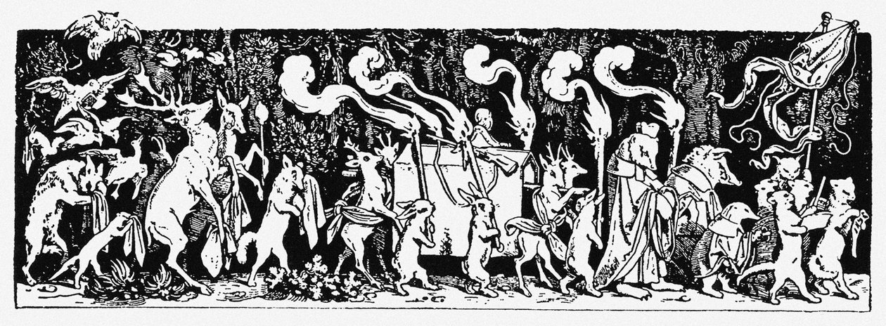 Il funerale del cacciatore Da: Munich Bilderbogen No 44 da Moritz Ludwig von Schwind