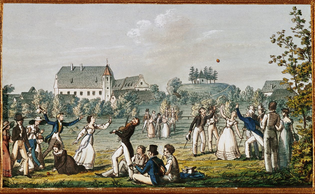 Una partita di pallone ad Atzenbrugg ... (acquaforte) da Moritz Ludwig von Schwind