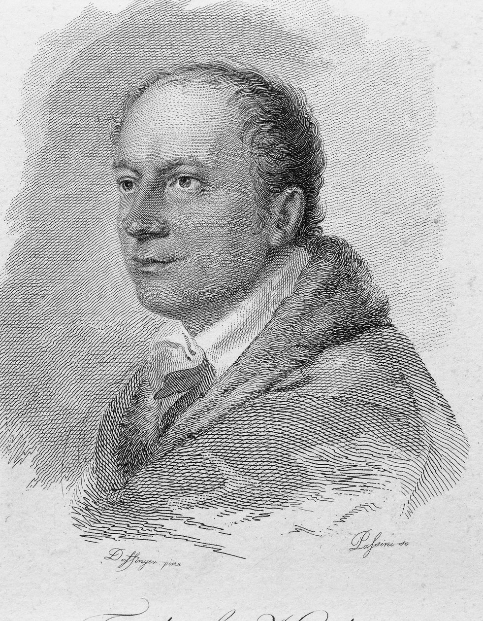 Ritratto di Friedrich Kind, inciso da Passini da Moritz Michael (after) Daffinger