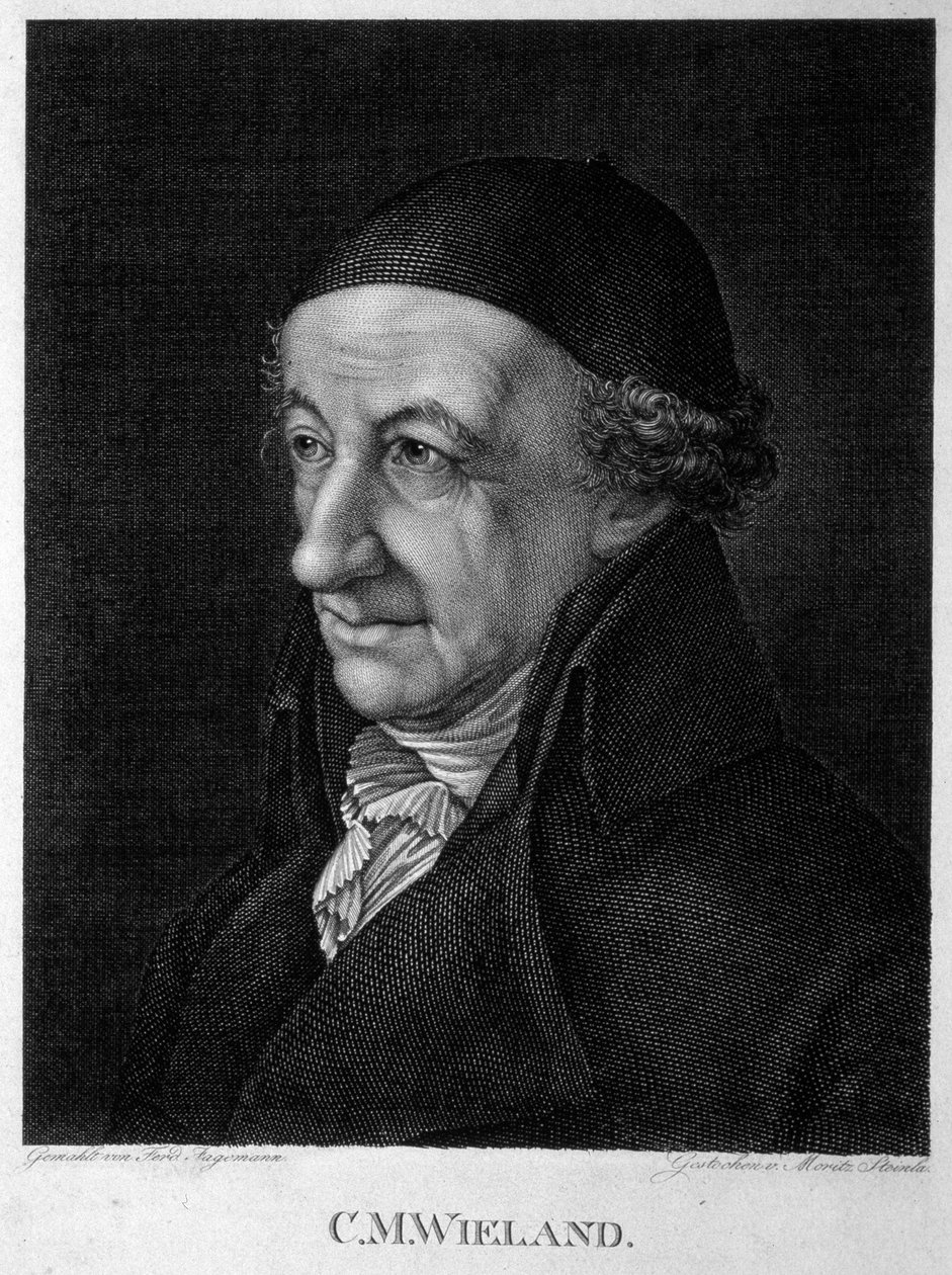 Ritratto del poeta e scrittore Christoph Martin Wieland 1733-1813, XIX secolo da Moritz Steinla