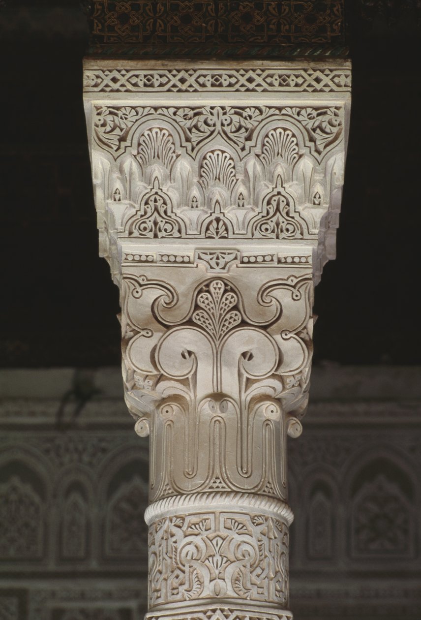 Kasbah di Thamiel glaoui, capitello (stucco) da Moroccan School