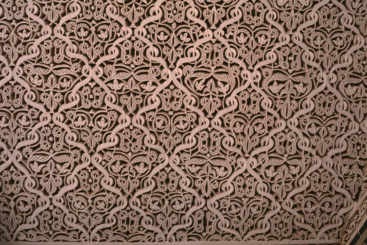 Kasbah di Thamiel glaoui, stucco, dettaglio (ceramica) da Moroccan School
