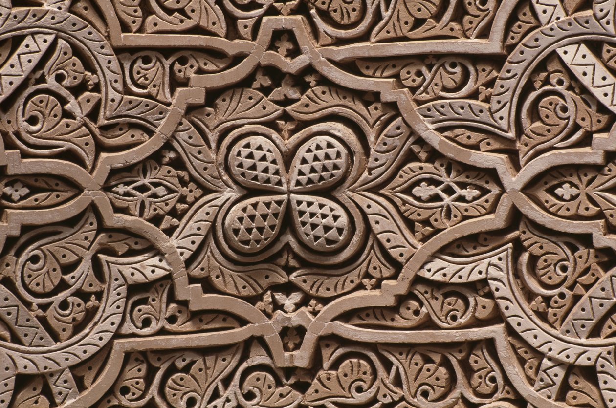 Kasbah di Thamiel glaoui, stucco, dettaglio (ceramica) da Moroccan School