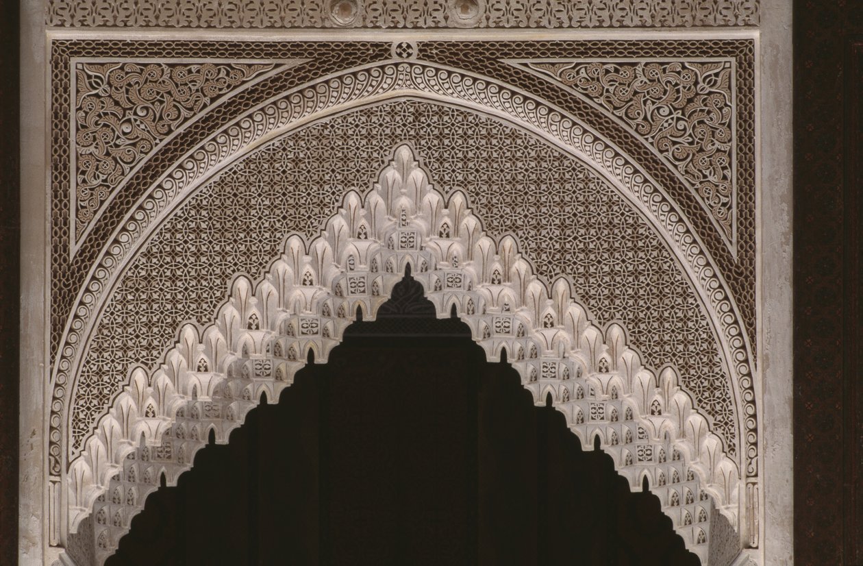 Kasbah di Thamiel glaoui, stucco, dettaglio (ceramica) da Moroccan School
