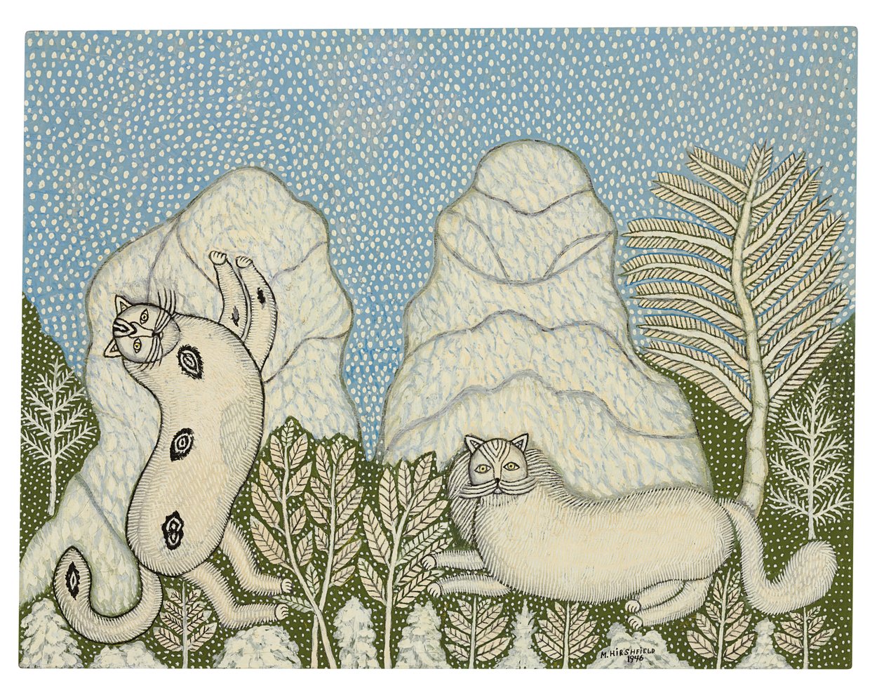 Gatti nella neve da Morris Hirshfield
