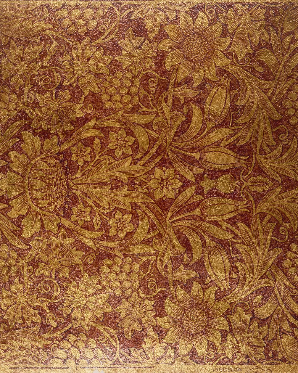 Carta da parati "Girasole" (carta stampata, dorata e laccata) da Morris and Company