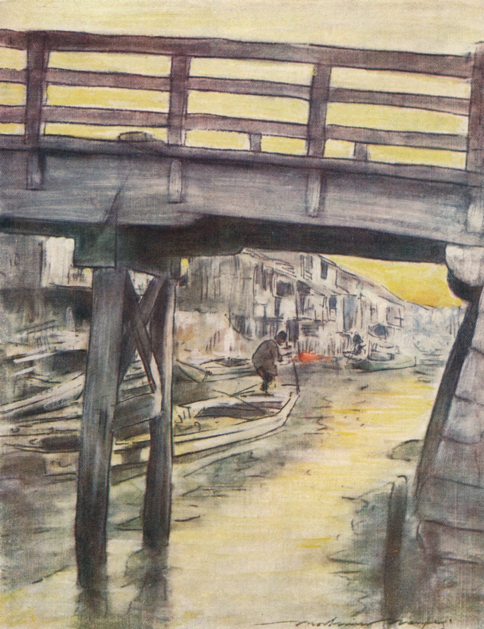Un canale a Osaka da Mortimer L Menpes