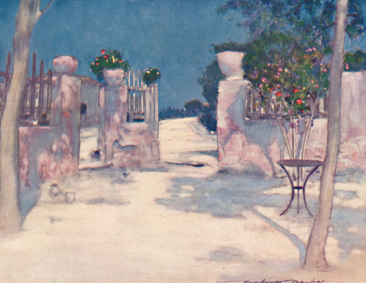 Un giardino, Atene, 1903 da Mortimer L Menpes