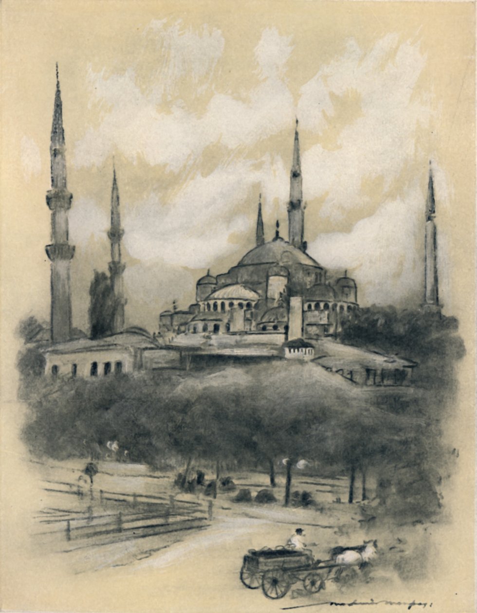 Moschea di Santa Sofia, Costantinopoli da Mortimer L Menpes
