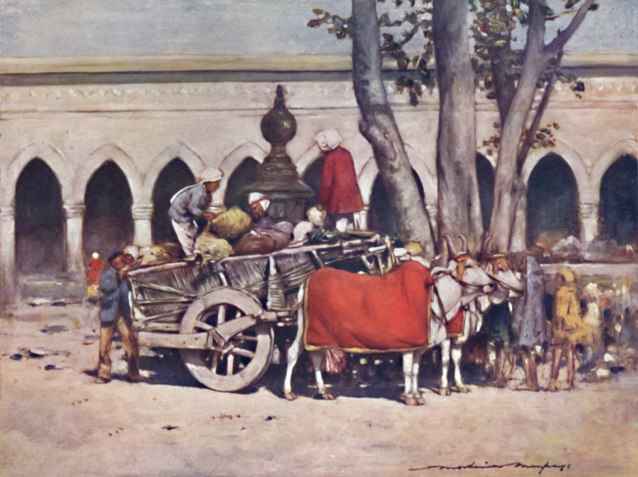 Scena fuori dalla stazione ferroviaria durante il Delhi Durbar, 1903 da Mortimer L Menpes