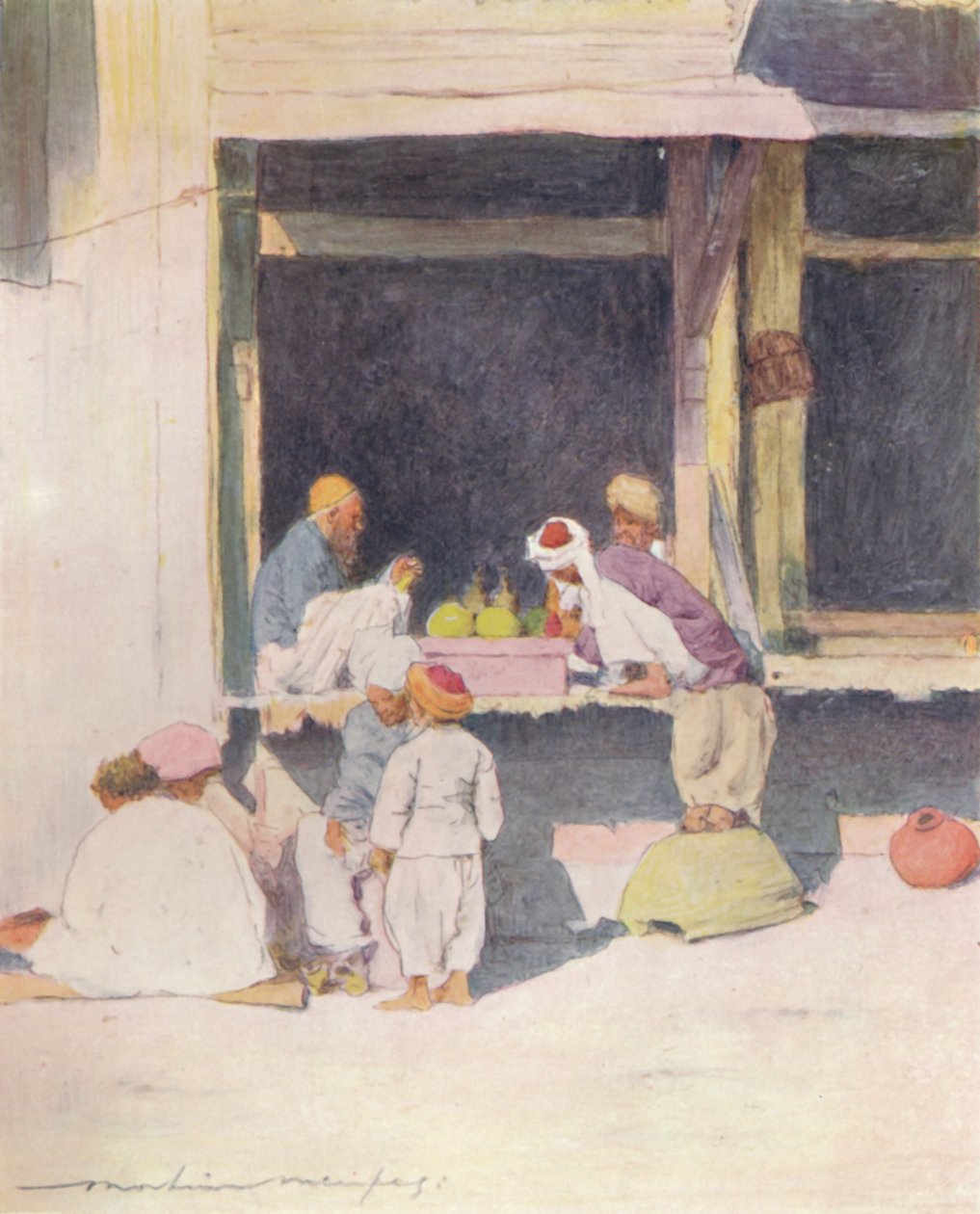 Un bazar a Peshawur, 1905 da Mortimer Ludington Menpes