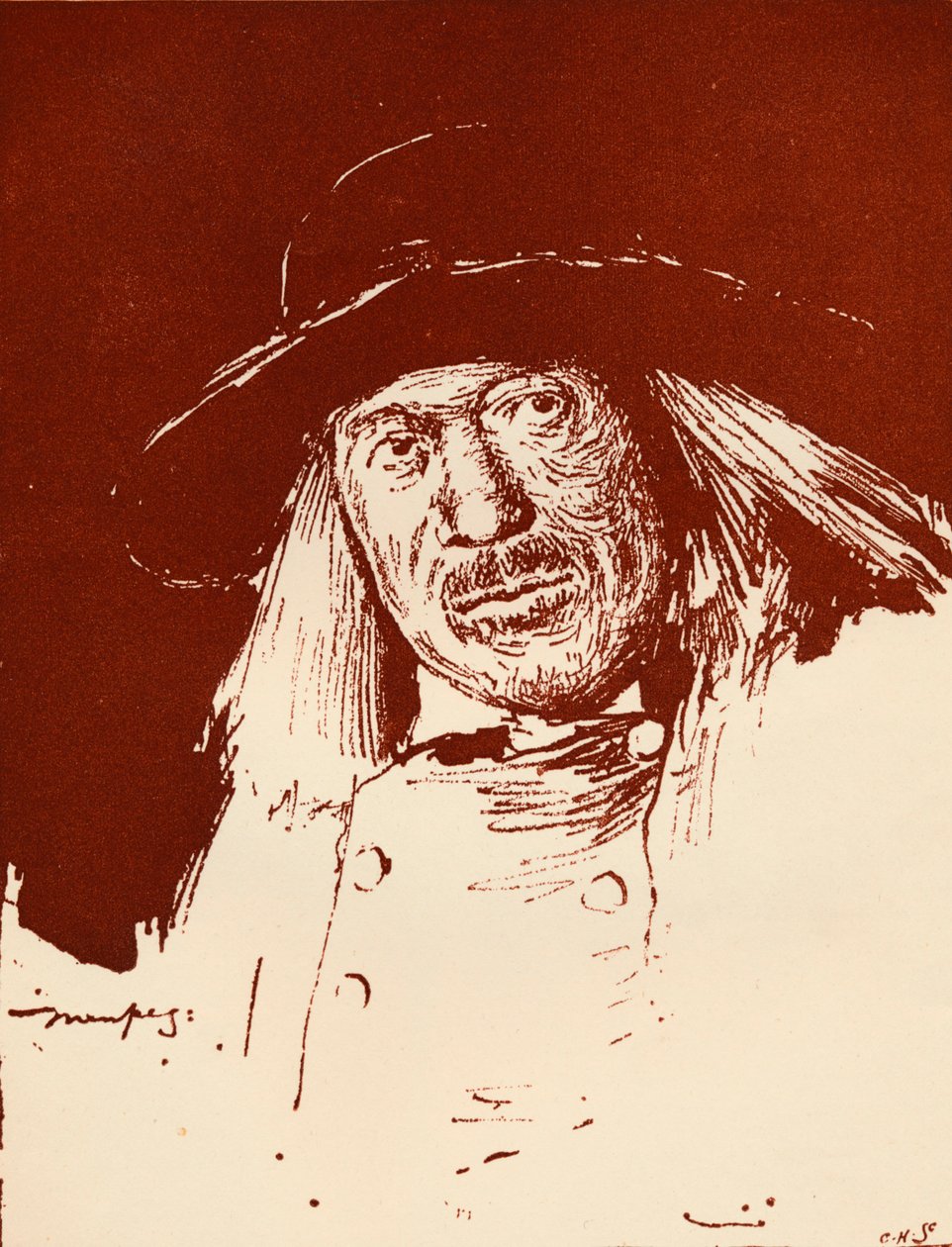 Un contadino bretone, c1898 da Mortimer Ludington Menpes