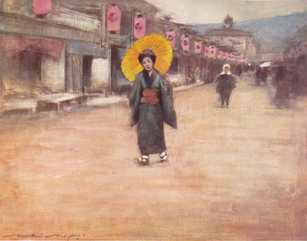 Una strada a Kyoto, c. 1887, 1901 da Mortimer Ludington Menpes