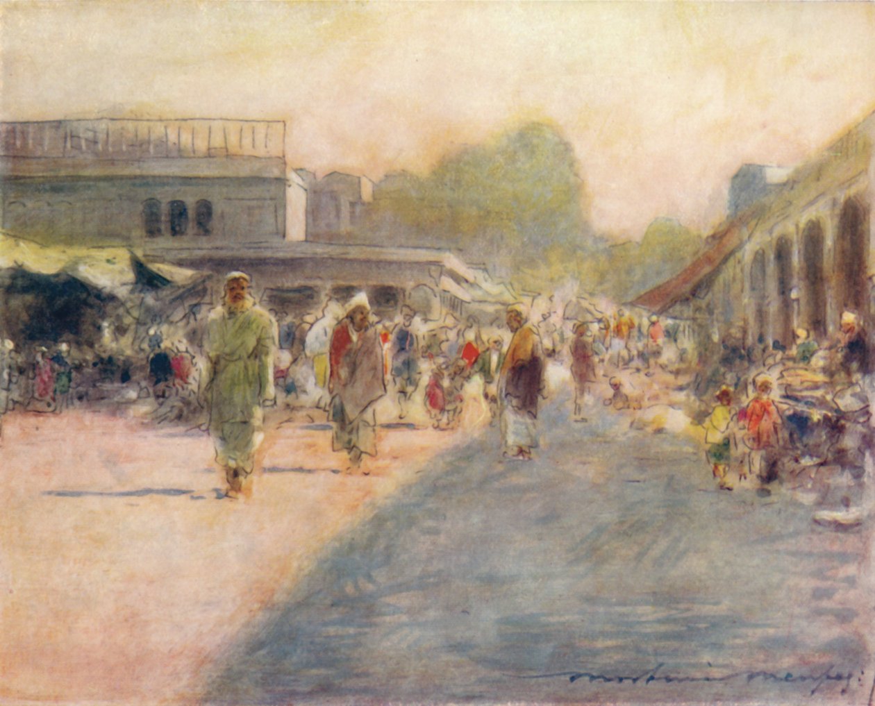 Una strada a Peshawar, 1905 da Mortimer Ludington Menpes