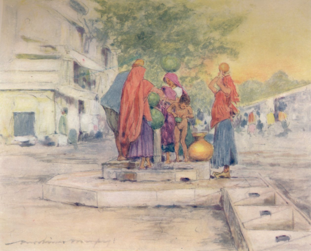 Vicino alla Fontana, Jeypore, 1905 da Mortimer Ludington Menpes
