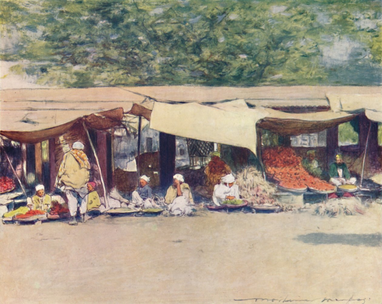 Giorno di mercato a Peshawur, 1905 da Mortimer Ludington Menpes