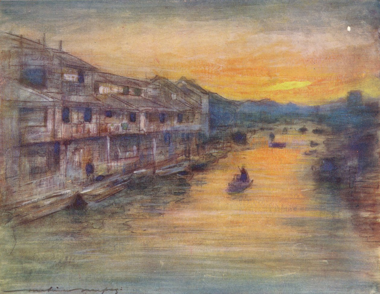 Sul Grande Canale, Osaka, c1887, 1901 da Mortimer Ludington Menpes