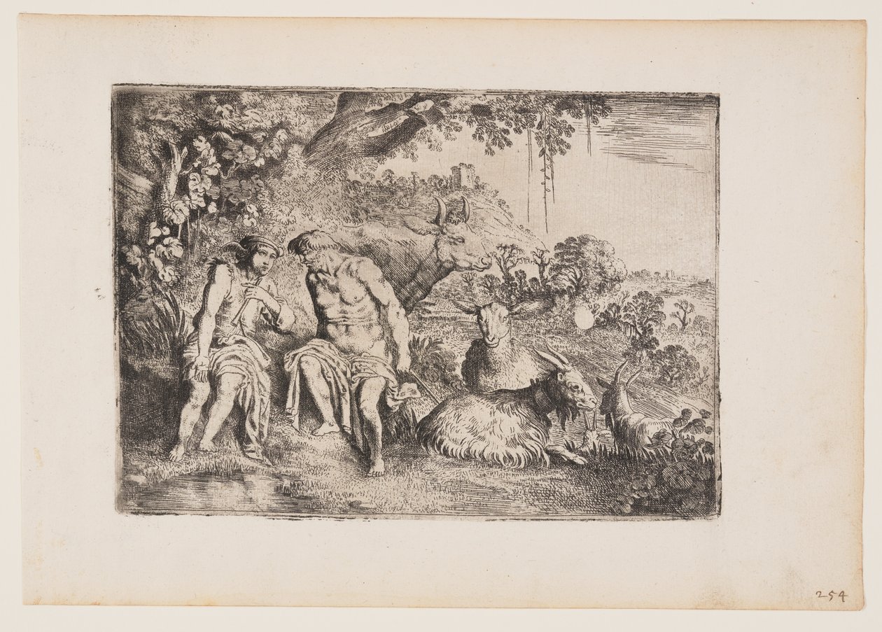 Mercurio che culla Argo nel sonno, tavola 4 da La storia di Mercurio e Argo da Moses van Uyttenbroeck