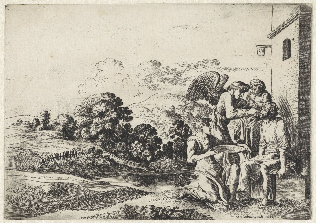Tobia guarisce la cecità di suo padre (serie: La storia di Tobia) da Moyses van Wtenbrouck