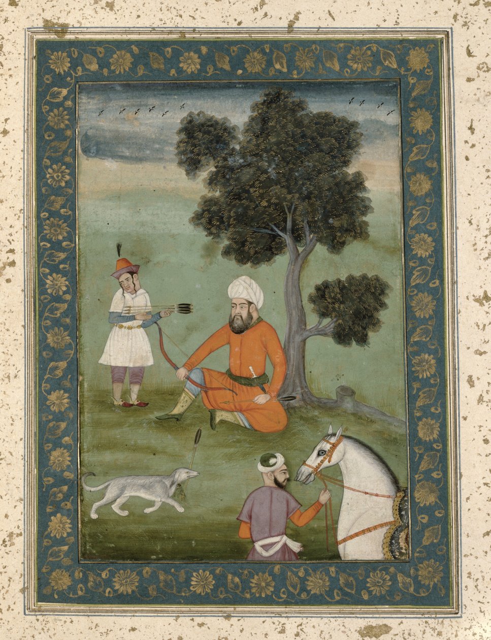 Un nobile trans-oxoniano seduto sotto un albero, dal Grande Album Clive, c.1765 da Mughal School