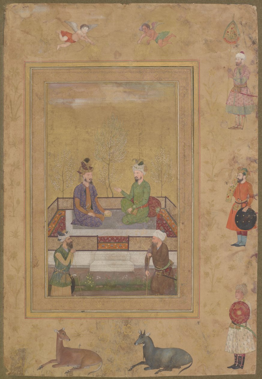 Babur e Humayun con cortigiani, dall