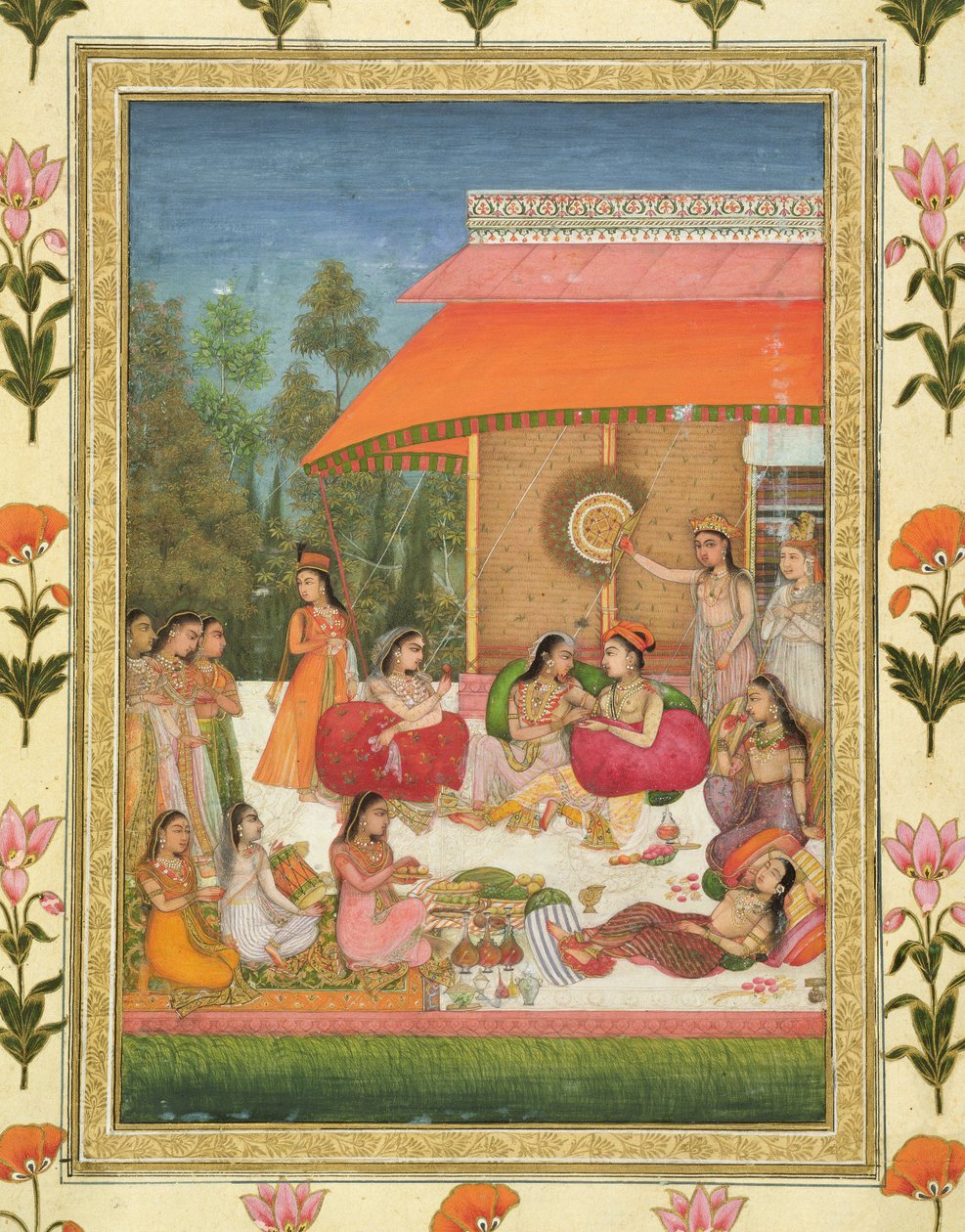 Signore che banchettano, dal Piccolo Album di Clive da Mughal School