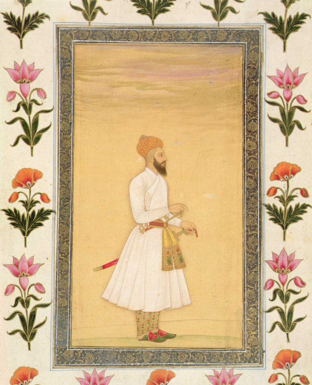 Figura in piedi di un nobile, dal piccolo album Clive da Mughal School