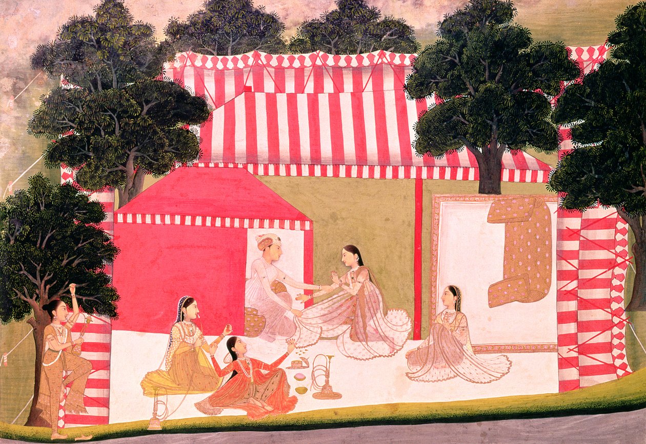 Un principe e il suo harem da Mughal School
