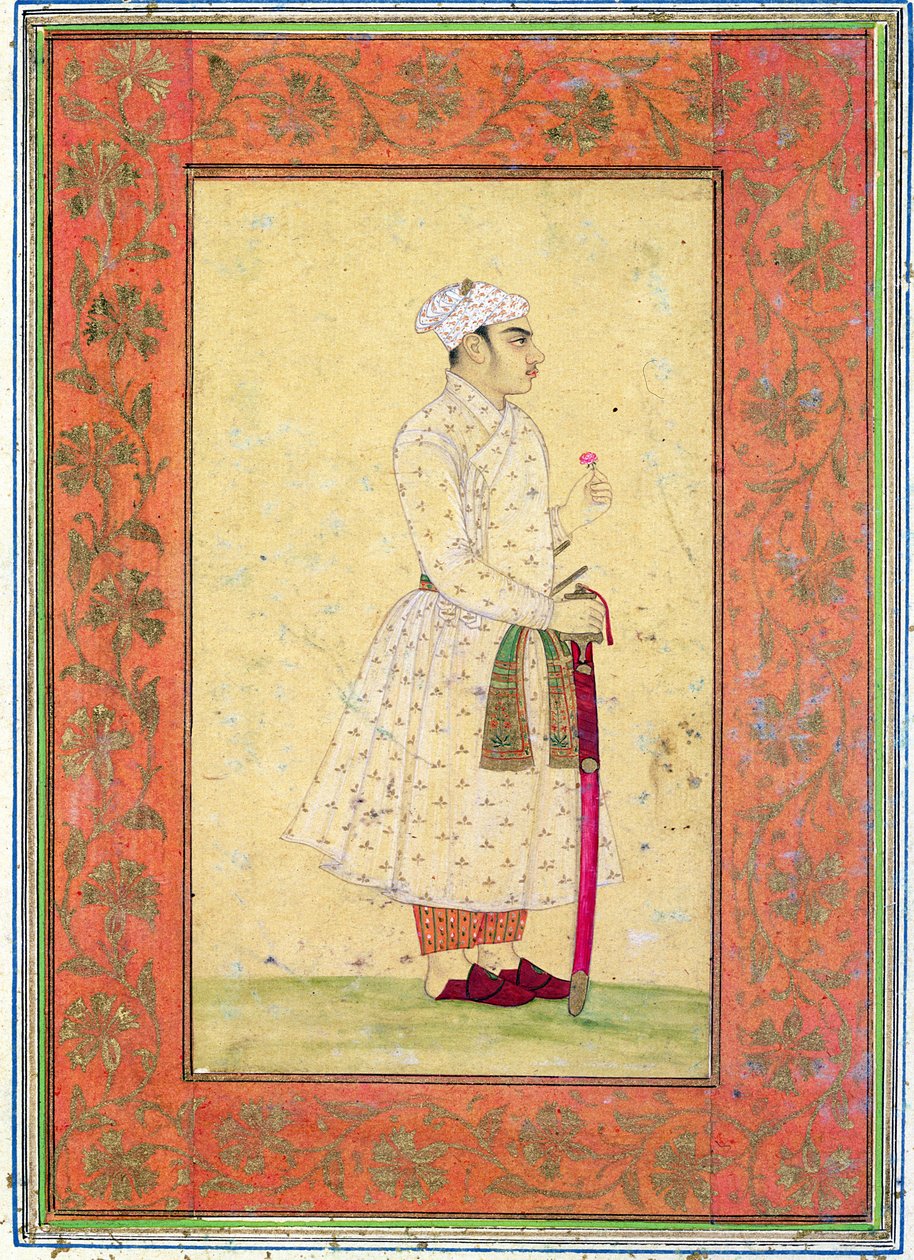Un giovane nobile della corte Mughal, dal Grande Album Clive da Mughal School