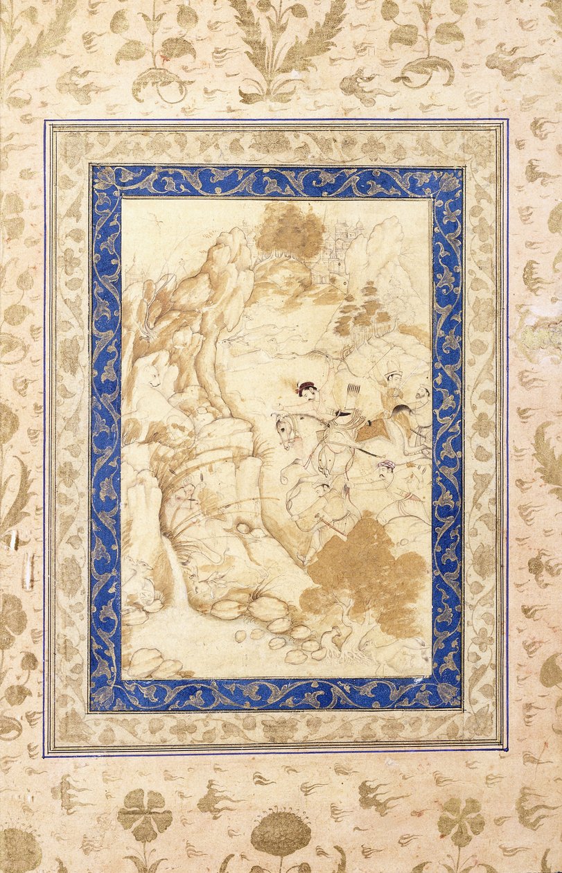 Scena di caccia (c. 1660-80) da Mughal School