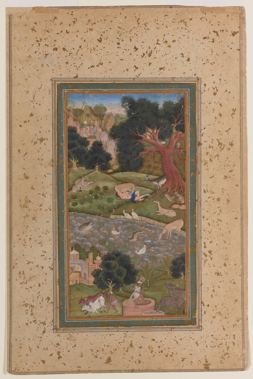 Majnun nel deserto, c.1600 da Mughal School
