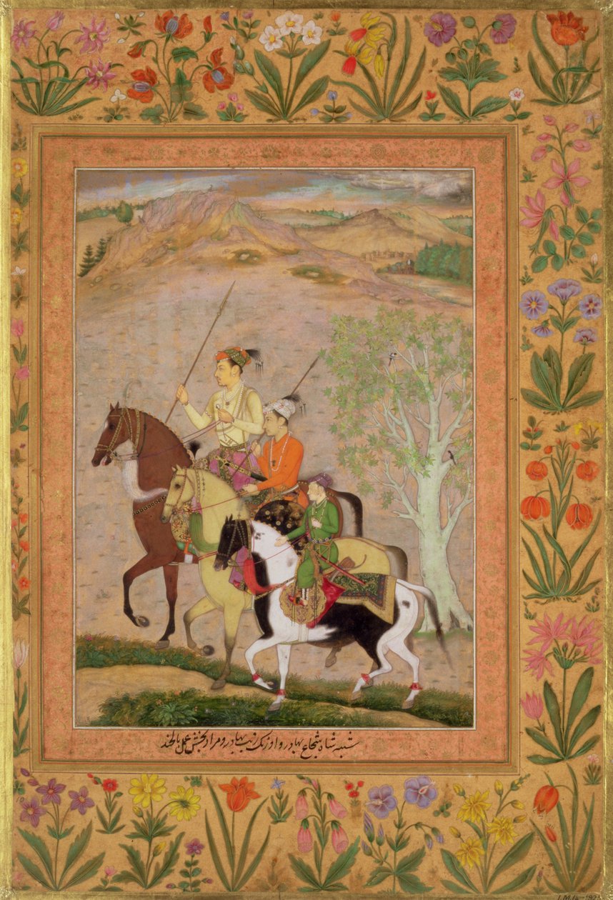 Tre Principi a Caccia, c.1635 da Mughal School