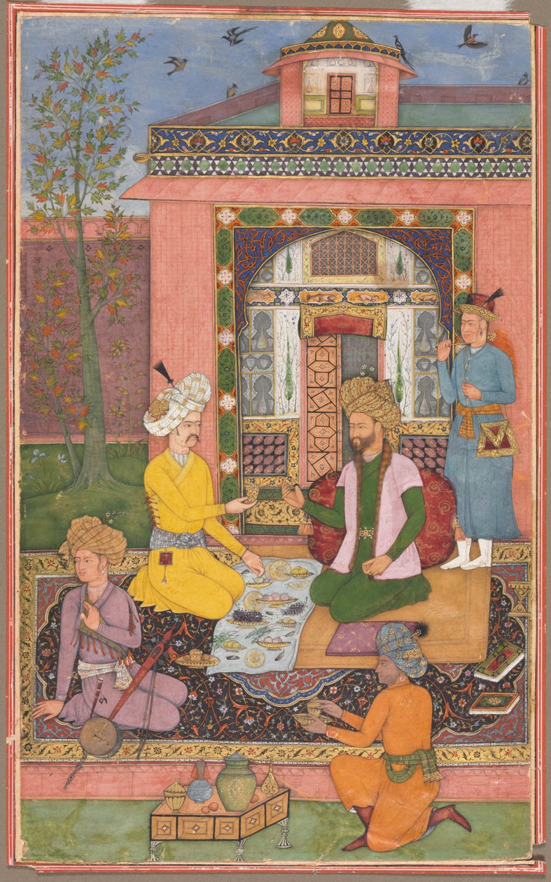 Una festa in un padiglione, c. 1620 da Muhammad Ali