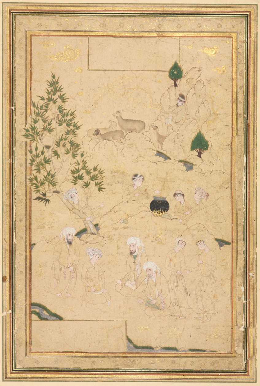 Picnic in montagna, illustrazione singola pagina da Muhammadi